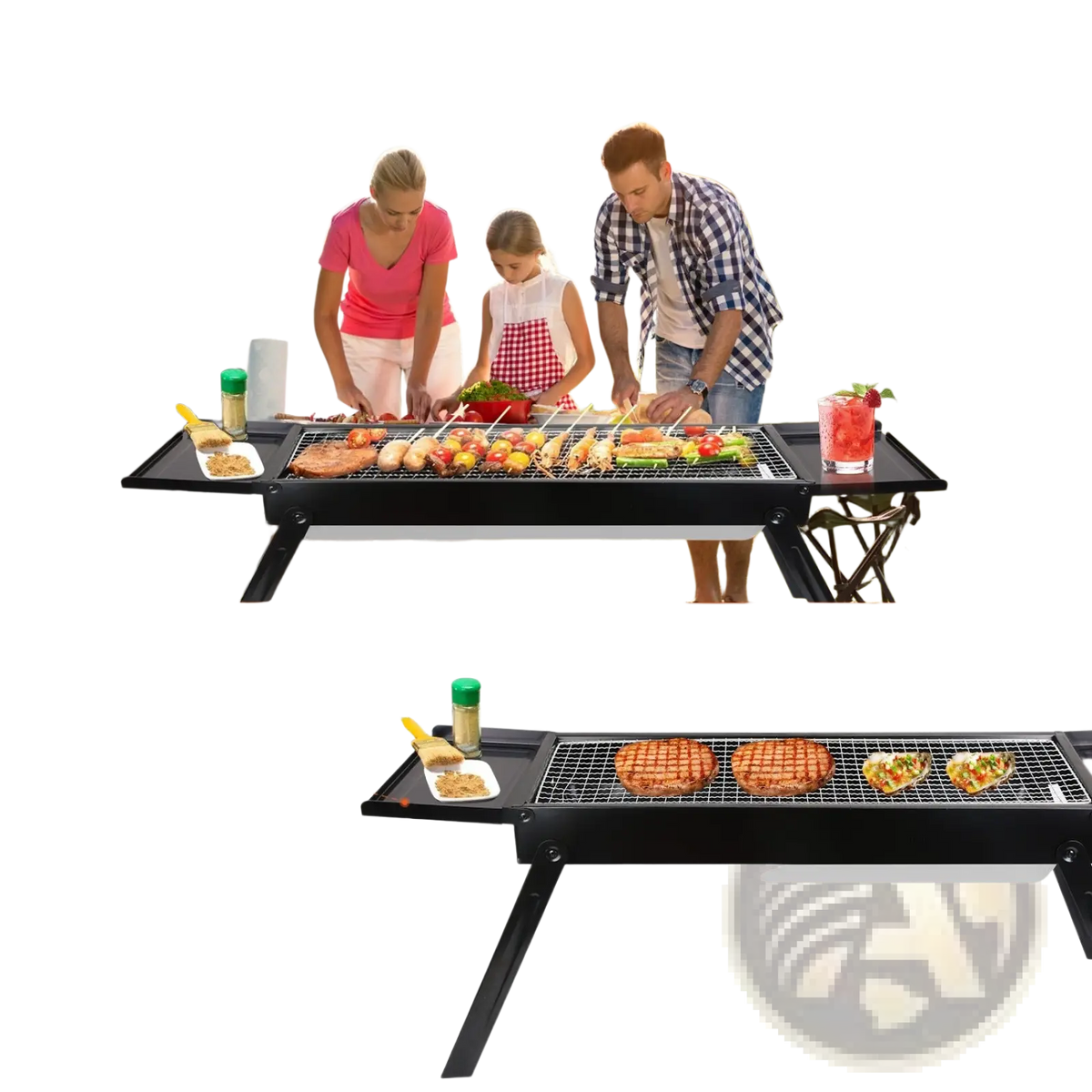 Portable Charcoal Bbq Grill Foldable Stainless Steel Net