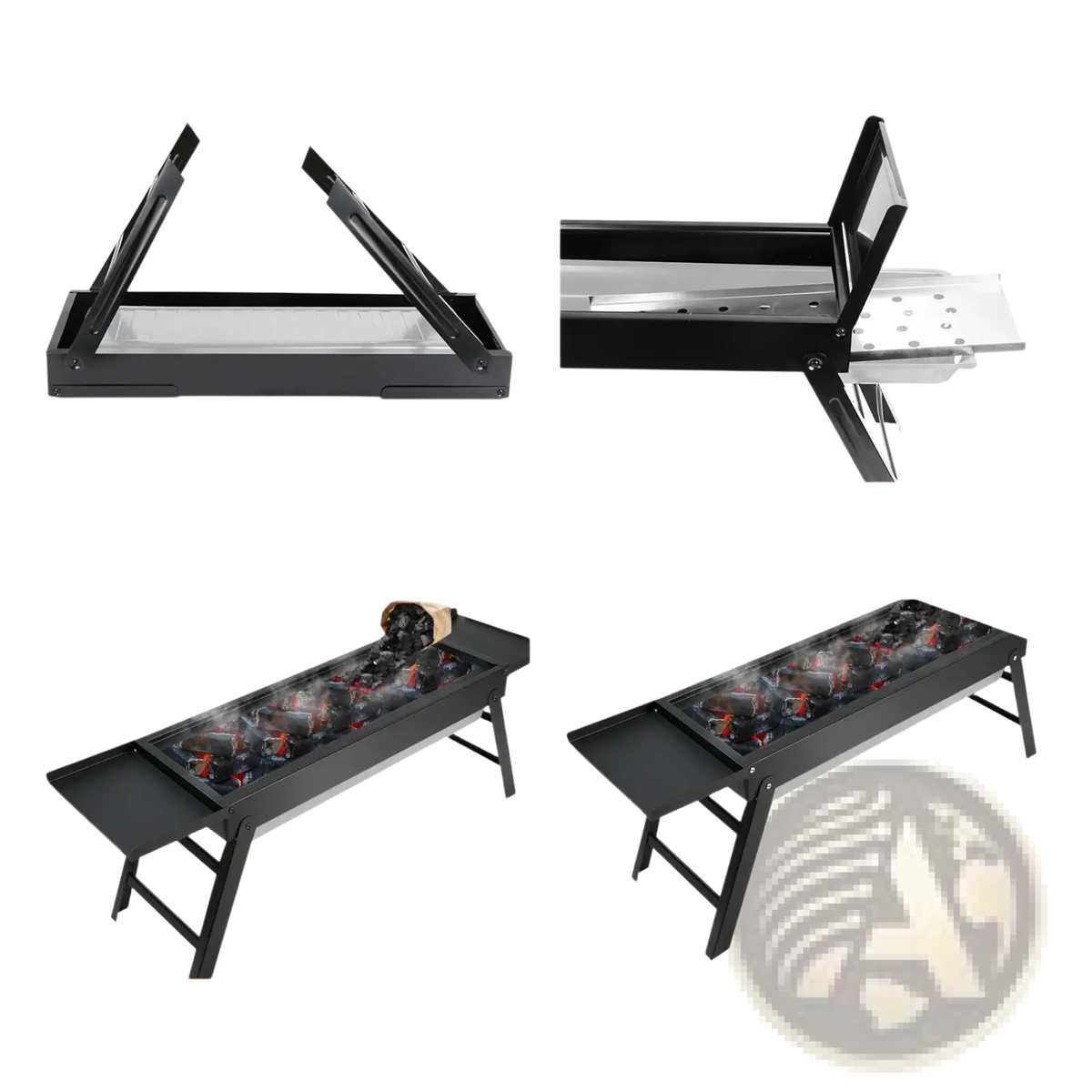 Portable Charcoal Bbq Grill Foldable Stainless Steel Net