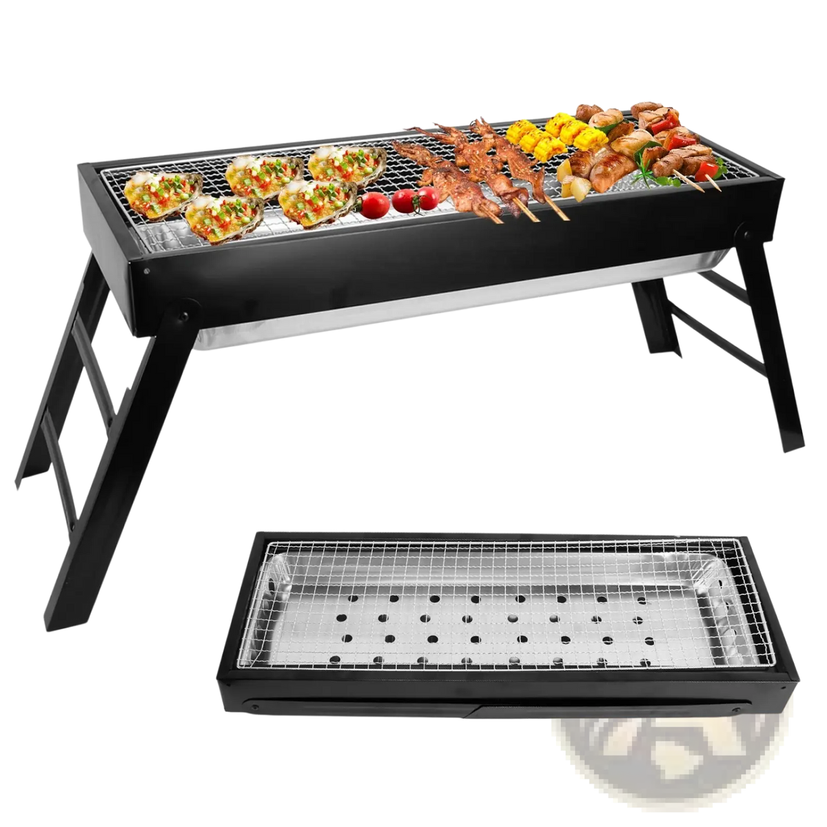 Portable Charcoal Bbq Grill Foldable Stainless Steel Net