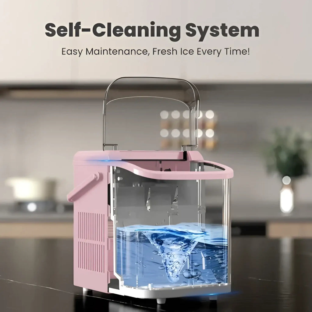 Portable Ice Maker 26lbs Self Cleaning Bullet Machine