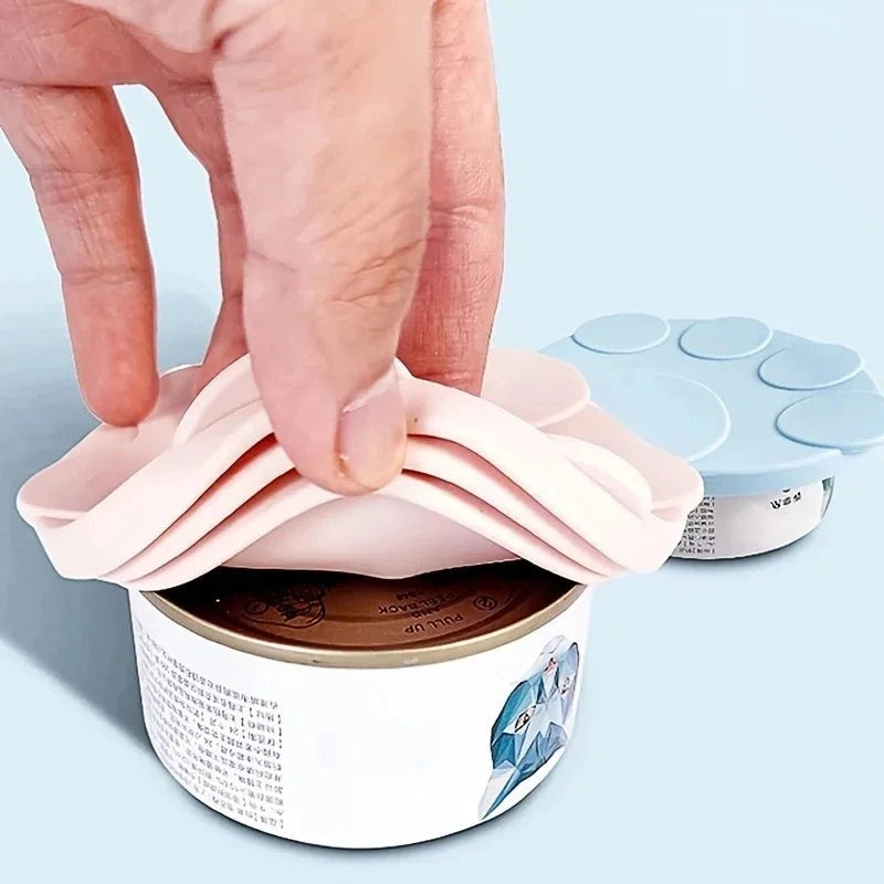 Portable Silicone Pet Food Lid and Spoon Set | 2-in-1 Can Cover and Sealer for Dogs and Cats
