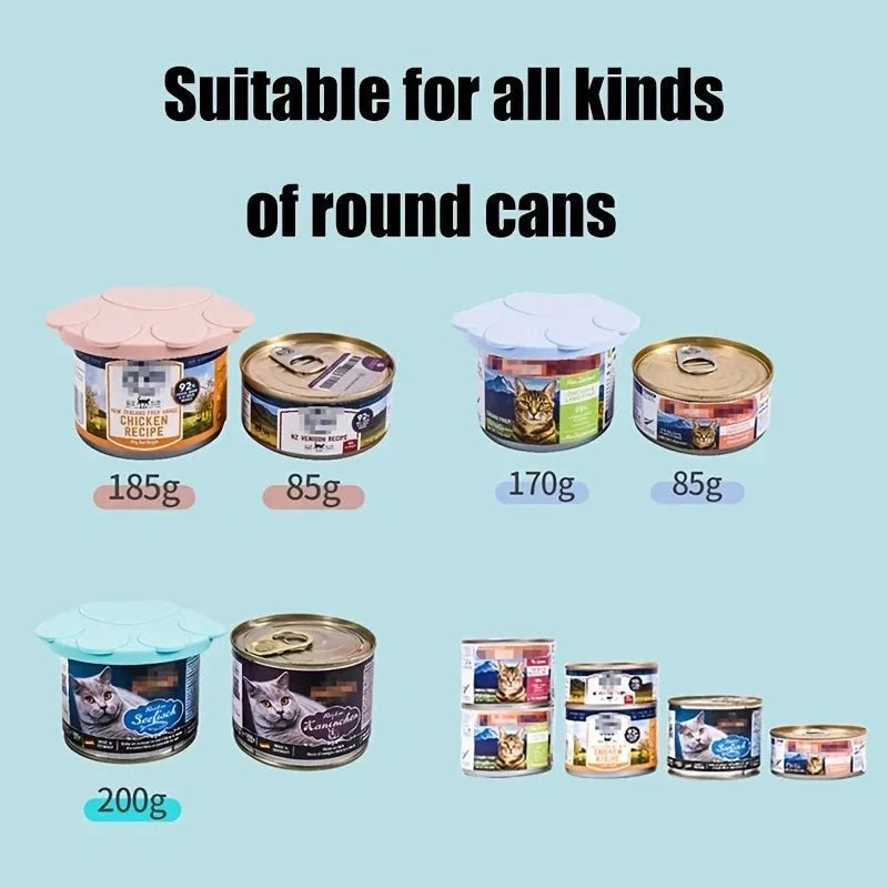 Portable Silicone Pet Food Lid and Spoon Set | 2-in-1 Can Cover and Sealer for Dogs and Cats