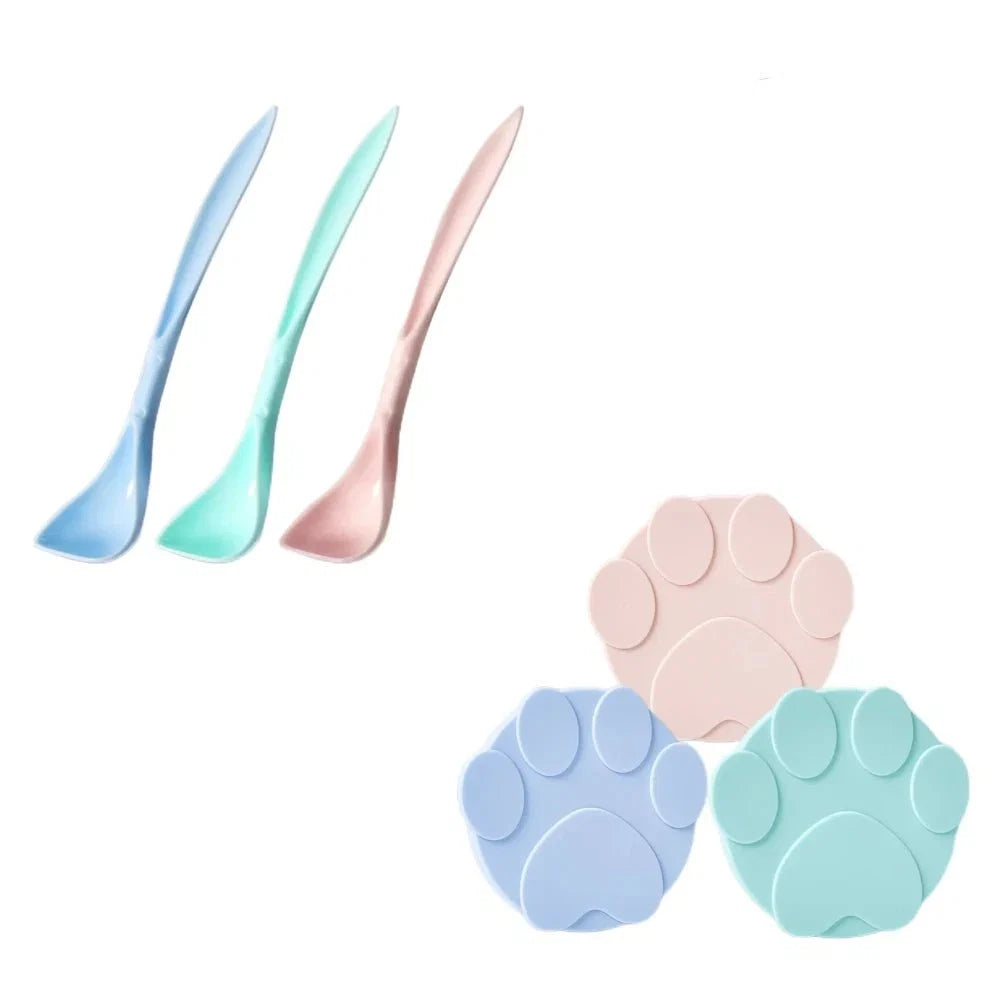 Portable Silicone Pet Food Lid and Spoon Set | 2-in-1 Can Cover and Sealer for Dogs and Cats