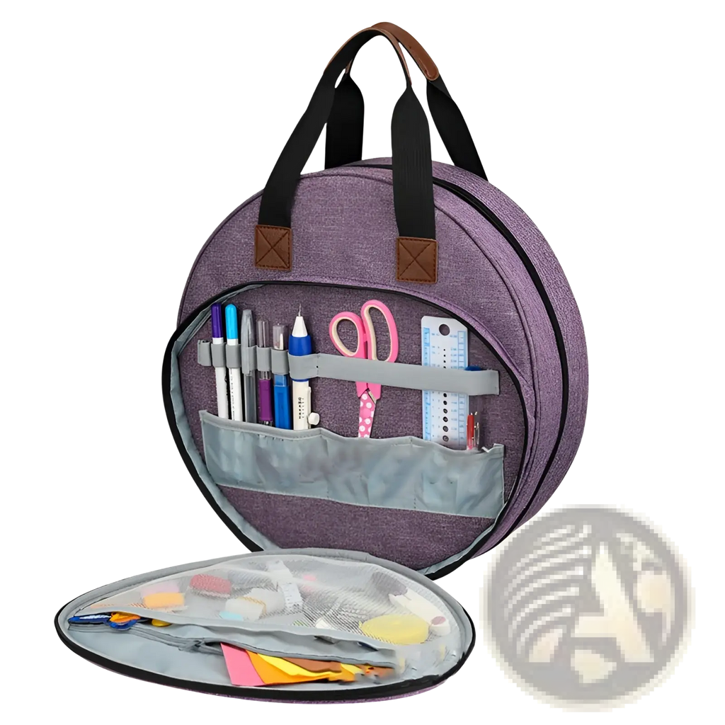 Premium Circular Embroidery and Craft Tool Storage Tote