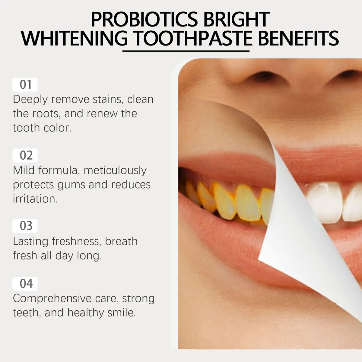 Probiotic Brightening Toothpaste with Peppermint Extract