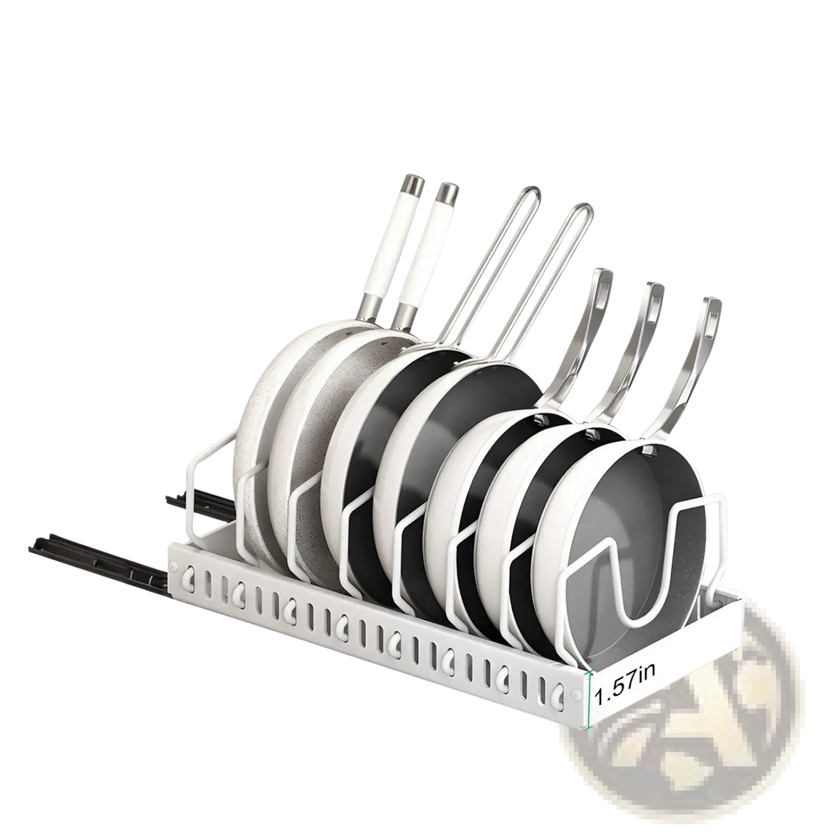 Pull out Pots and Pans Organizer with 8 Dividers