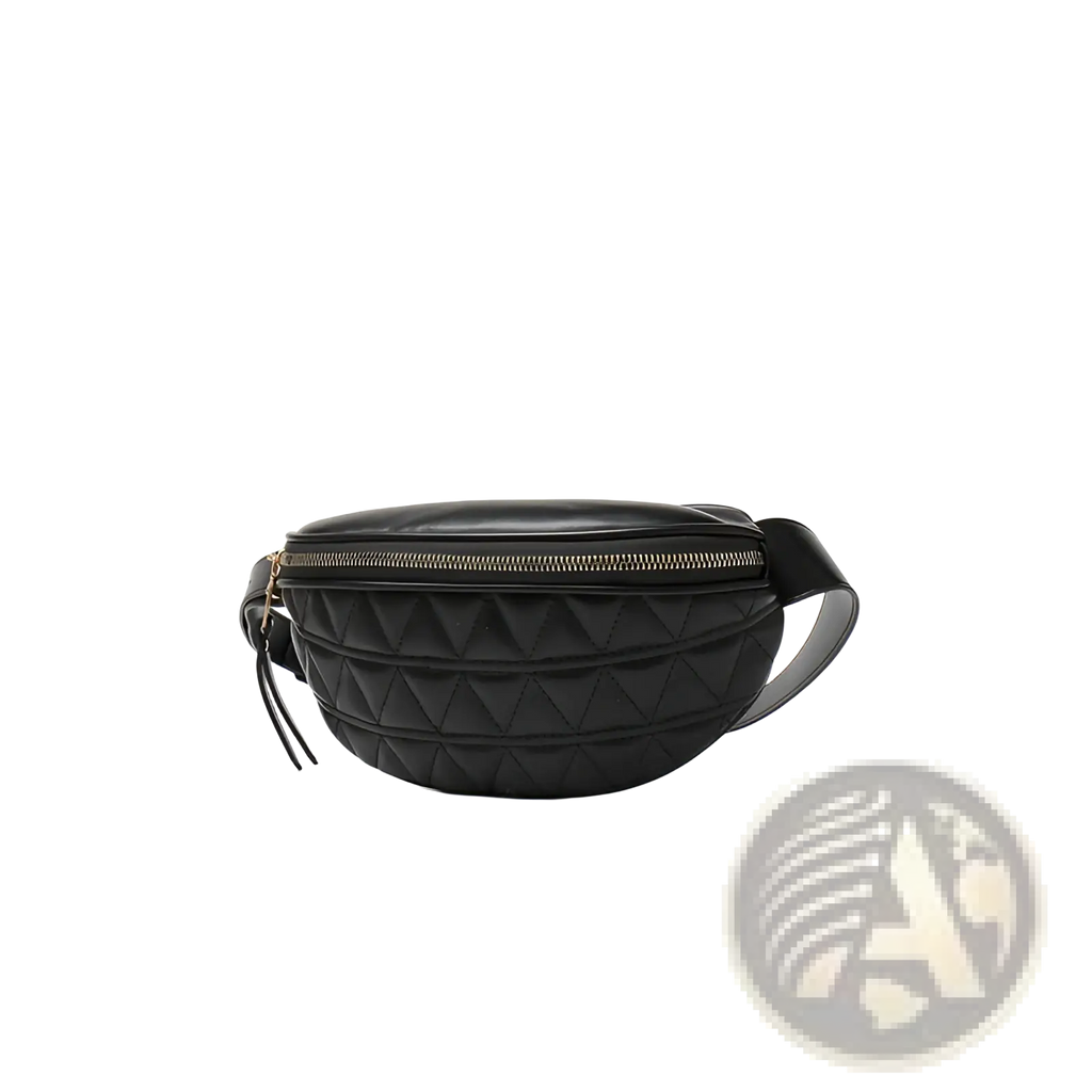 Quilted Faux Leather Waist Bag for Women