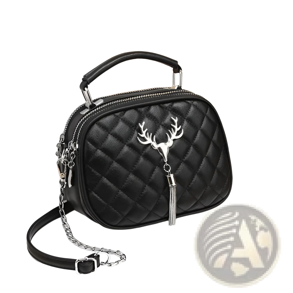 Quilted Handbag with Silver Hardware Chain Strap