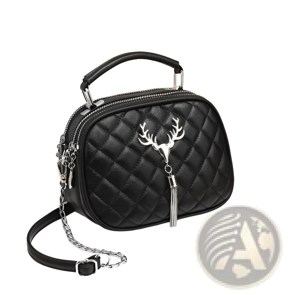 Quilted Handbag with Silver Hardware Chain Strap