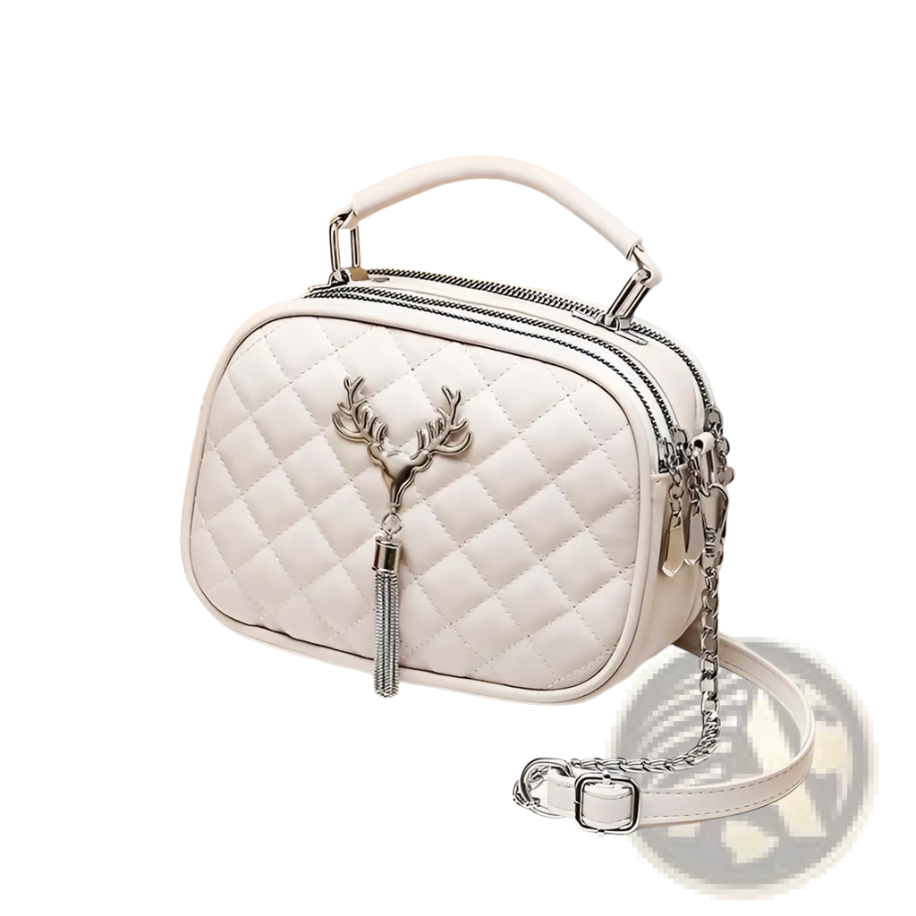 Quilted Handbag with Silver Hardware Chain Strap