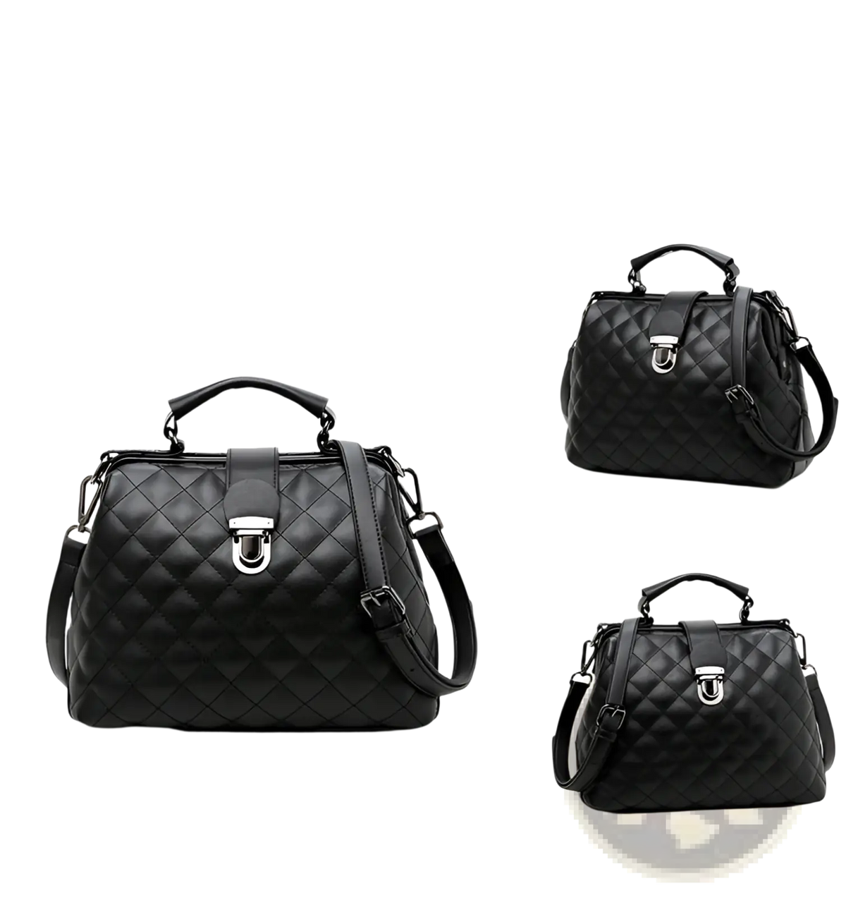 Quilted Leather Retro Doctor Shoulder Bag