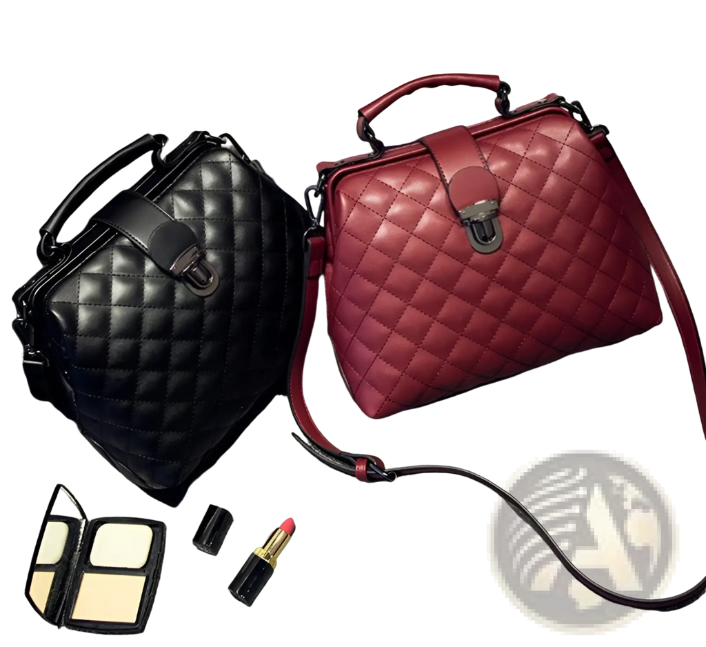 Quilted Leather Retro Doctor Shoulder Bag
