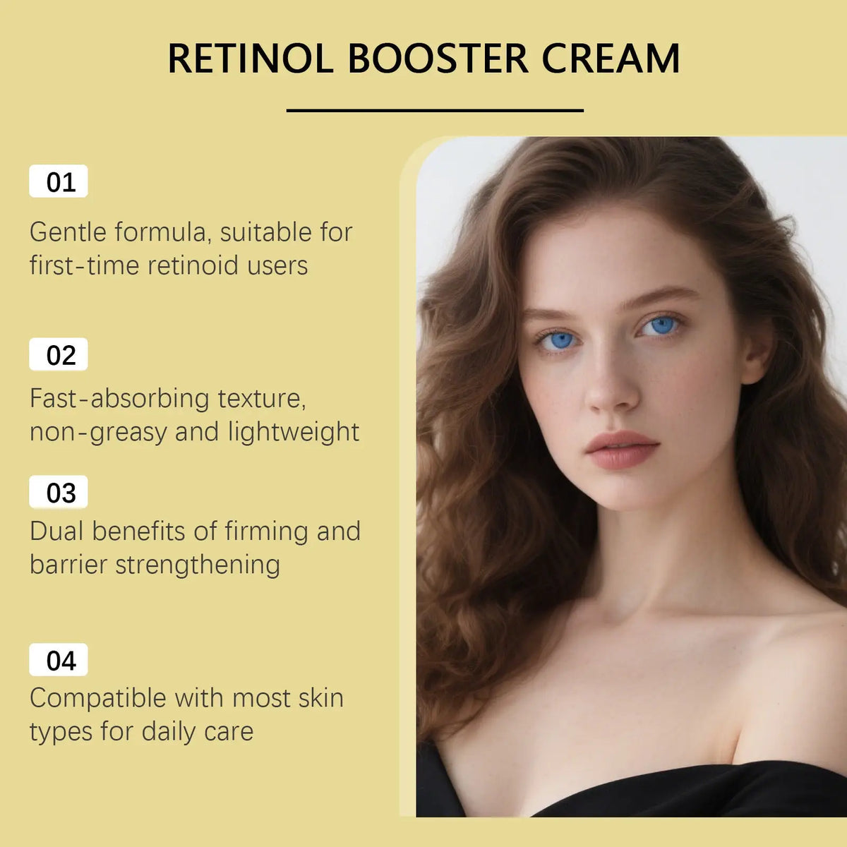 Retinol Firming Cream Gold Booster Shot for Face and Eyes