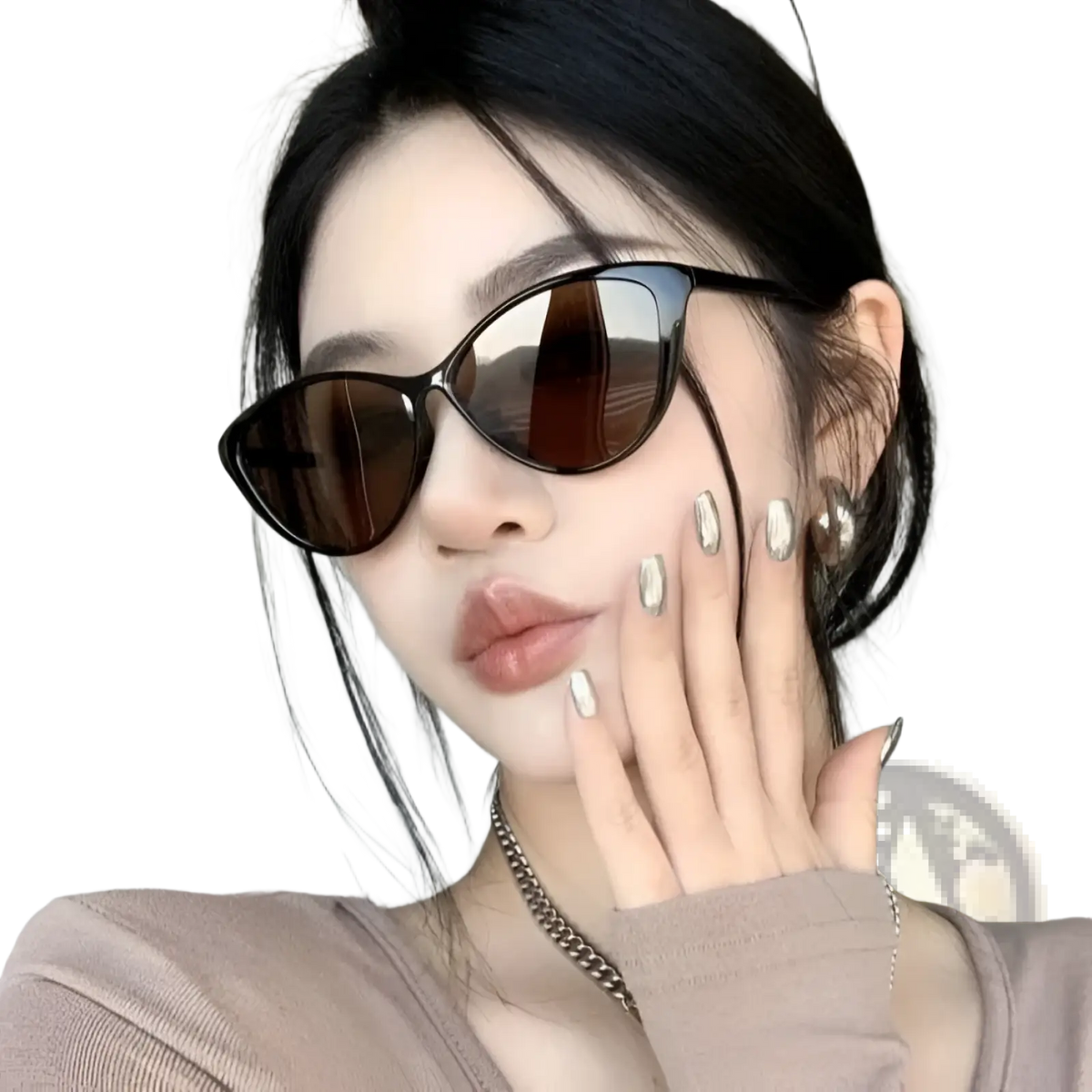 Retro Cat Eye Uv380 Lightweight Fashion Sunglasses