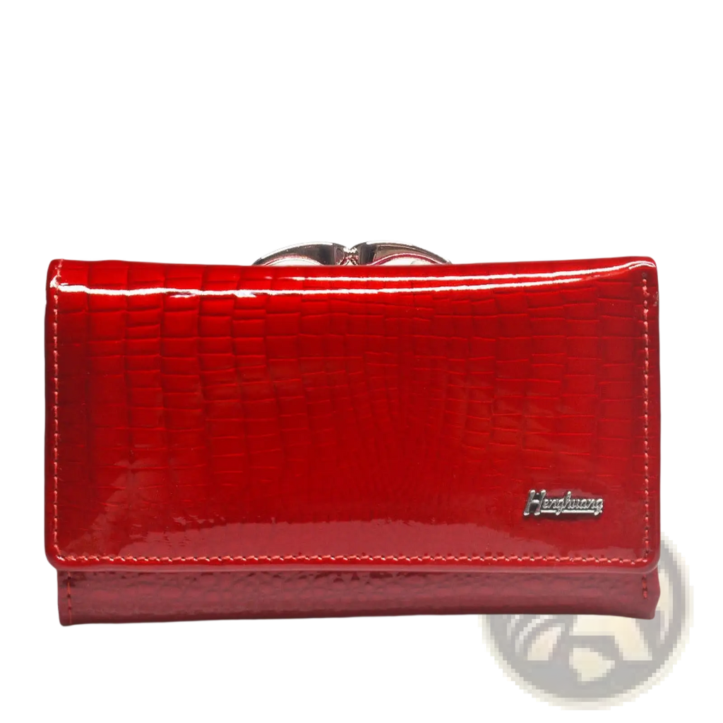 Retro Crocodile Pattern Leather Trifold Wallet with Clasp