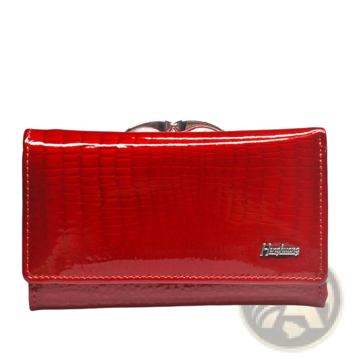 Retro Crocodile Pattern Leather Trifold Wallet with Clasp