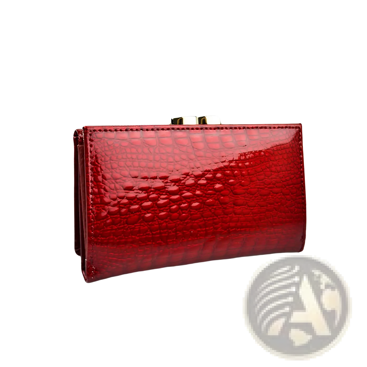 Retro Crocodile Pattern Leather Trifold Wallet with Clasp