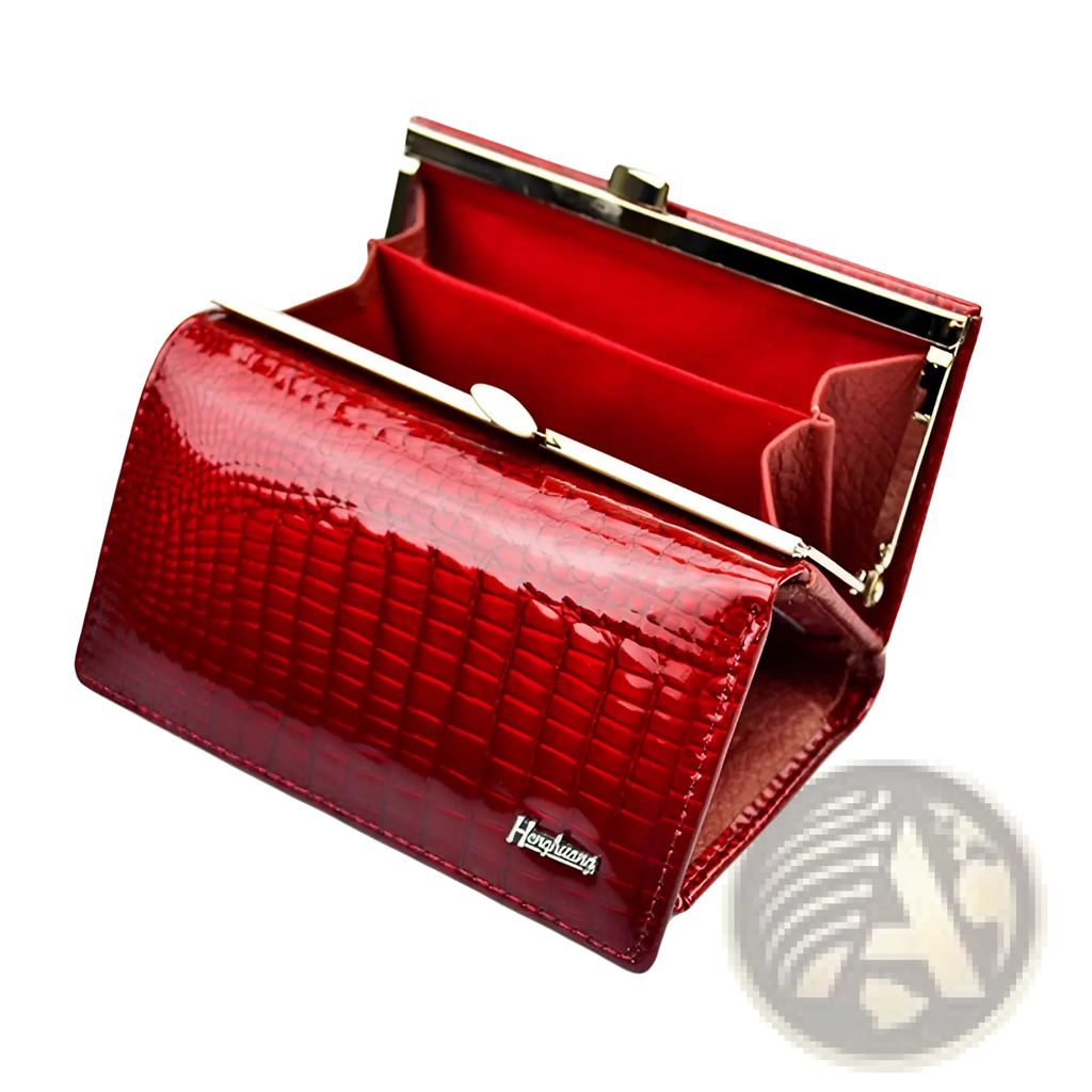 Retro Crocodile Pattern Leather Trifold Wallet with Clasp