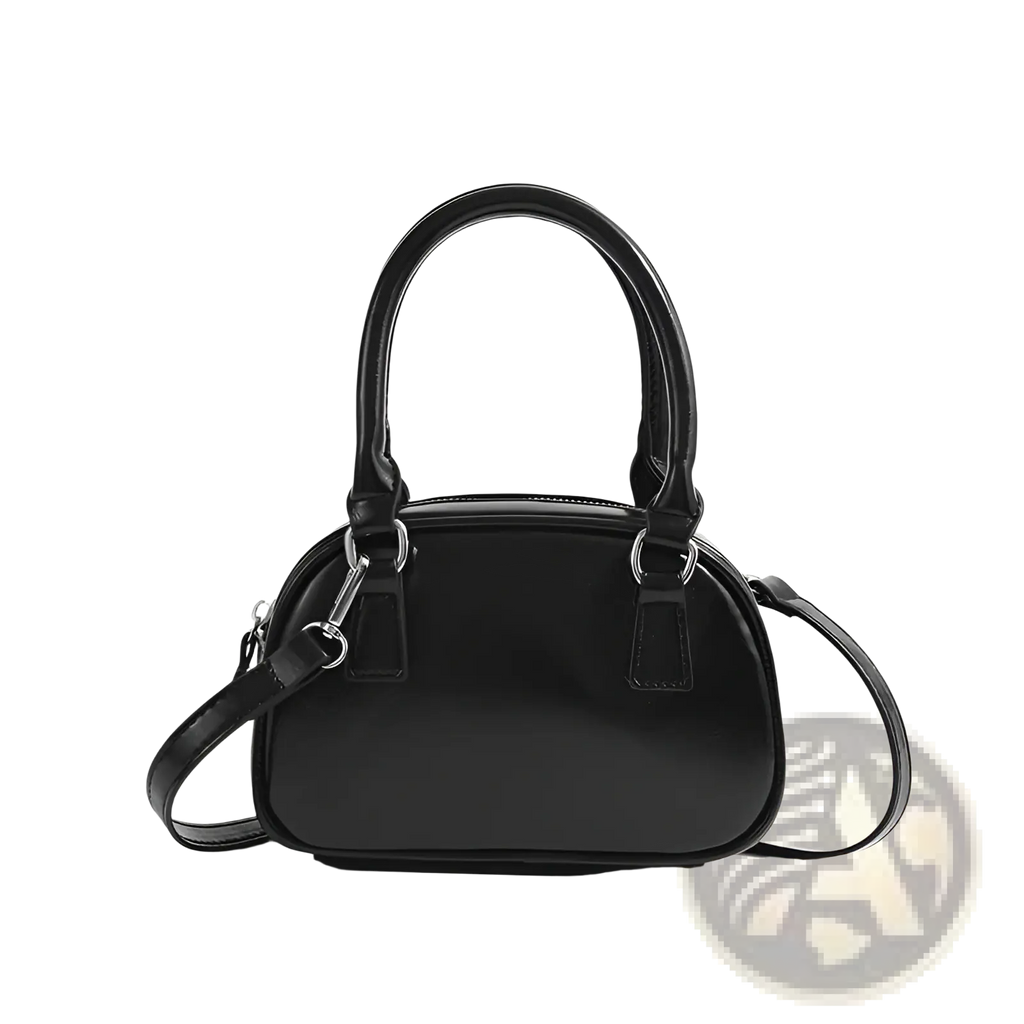 Retro Glossy Pu Leather Small Square Handbag 20cm