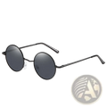 Retro Round Polarized Metal Sunglasses with Uv400 Protection