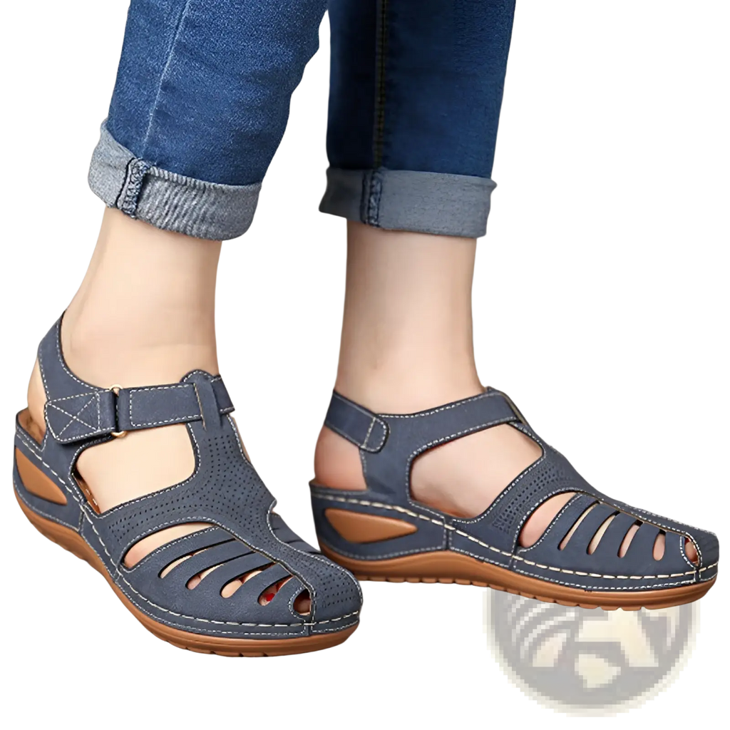 Retro Wedge Sandals Women's Plus Size T-strap Shoes
