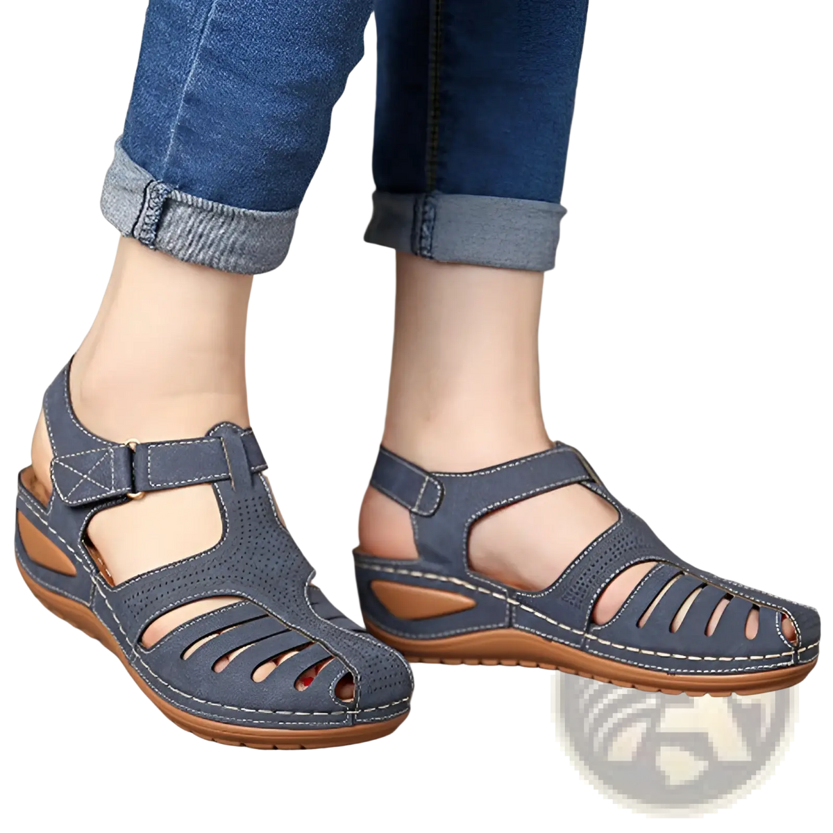 Retro Wedge Sandals Women's Plus Size T-strap Shoes