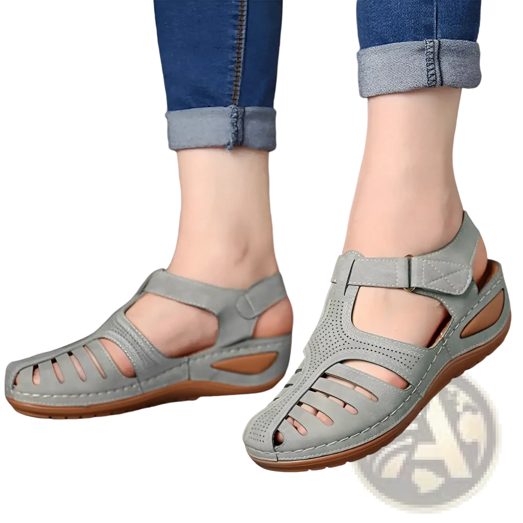 Retro Wedge Sandals Women's Plus Size T-strap Shoes