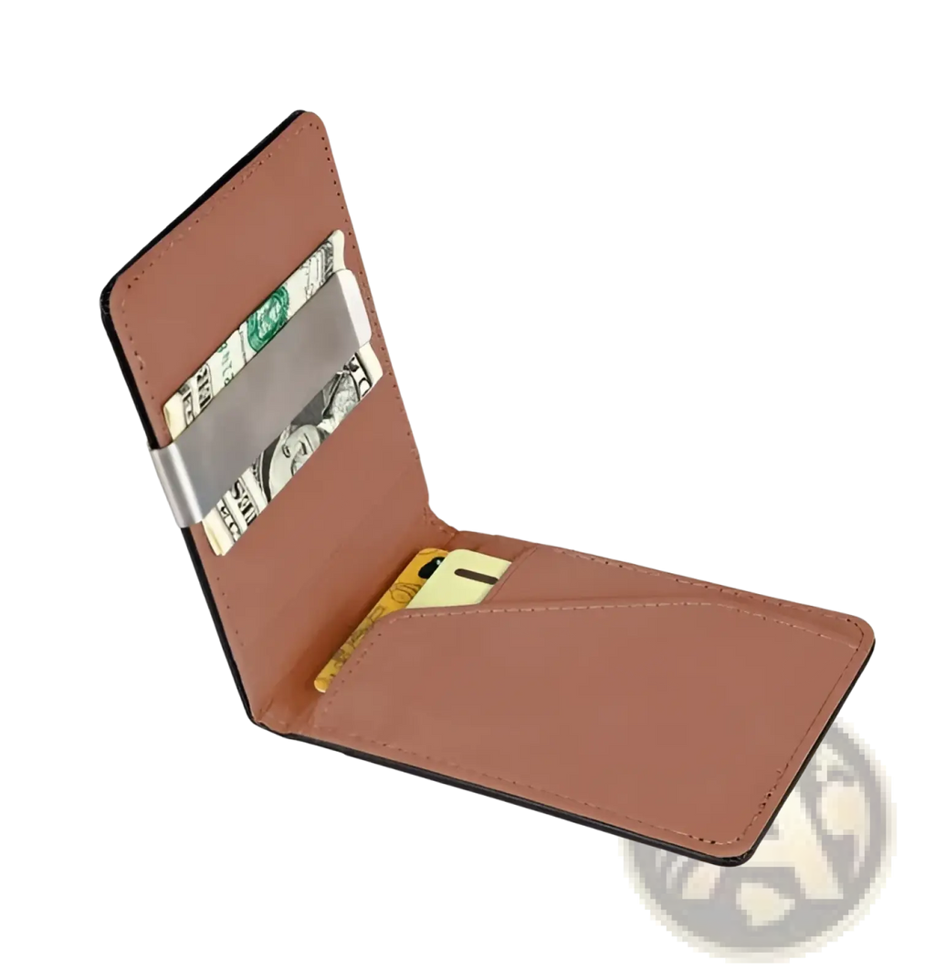 Rfid Blocking Slim Pu Leather Bifold Money Clip Wallet