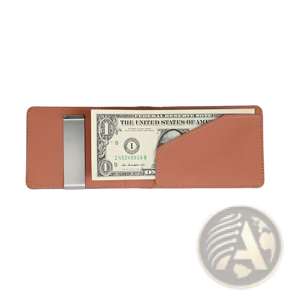 Rfid Blocking Slim Pu Leather Bifold Money Clip Wallet