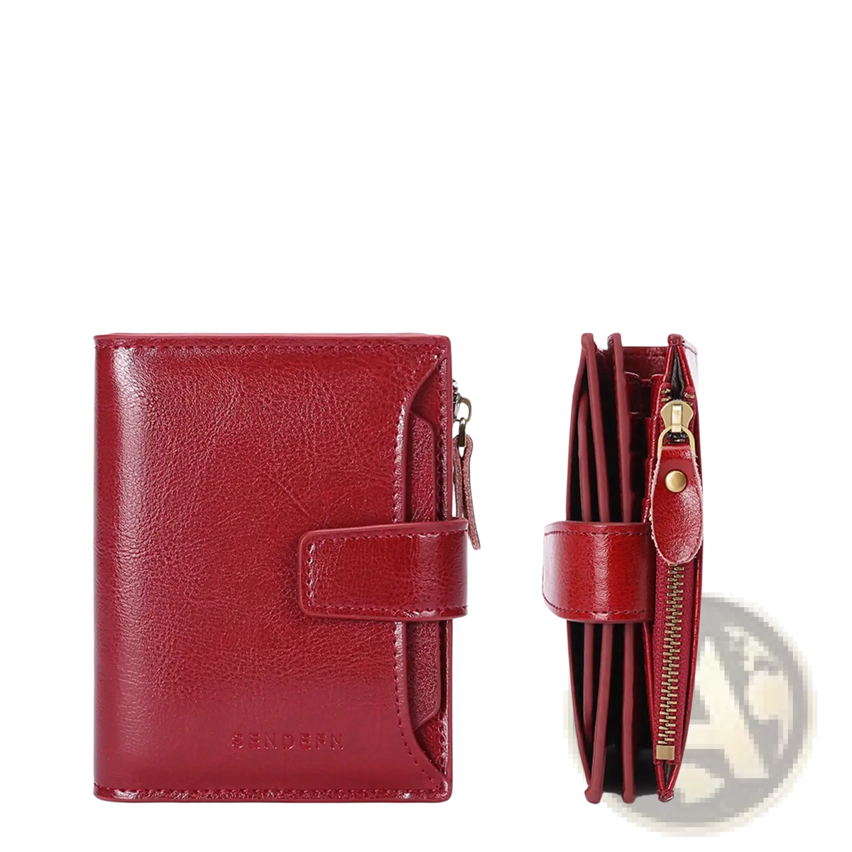 Rfid Leather Wallet with Zipper and Anti Theft Feature