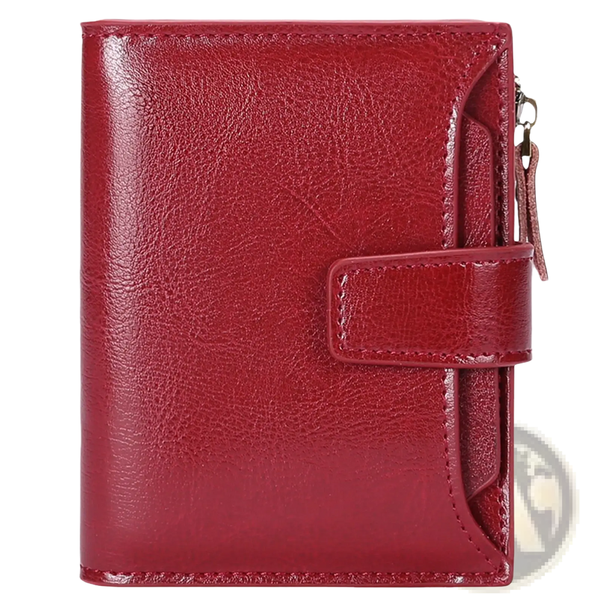Rfid Leather Wallet with Zipper and Anti Theft Feature