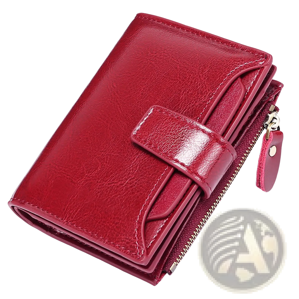 Rfid Leather Wallet with Zipper and Anti Theft Feature