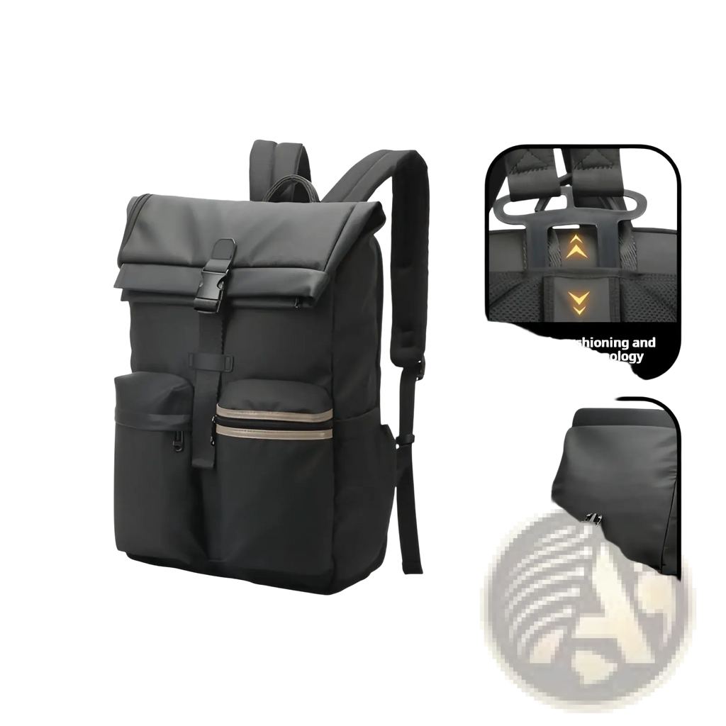 Roll Top Business Backpack Water Resistant 25l