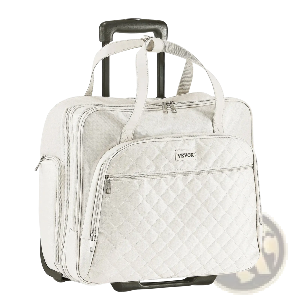 Rolling Laptop Bag, Fits Up To 15.6 Inch Laptop, Wheeled Briefcase, Roller Computer Tote Bag With 2 Fixed Wheels & Telescoping Handle, Laptop Case For Work Travel Business Office, Women Men