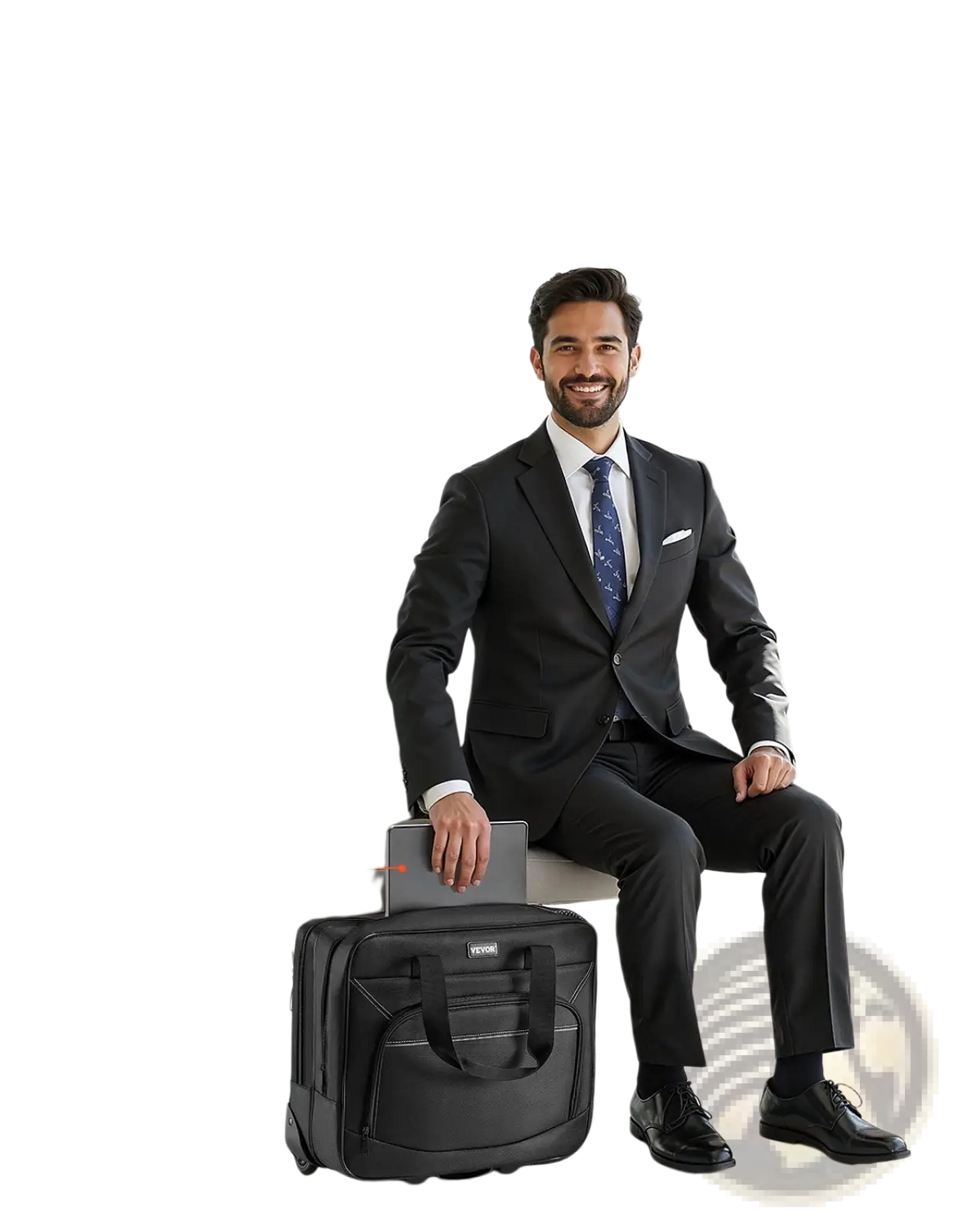 Rolling Laptop Bag 15.6 Inch Wheeled Briefcase Black