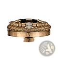 Roman Numeral Leopard Head Braided Leather Bracelet Set