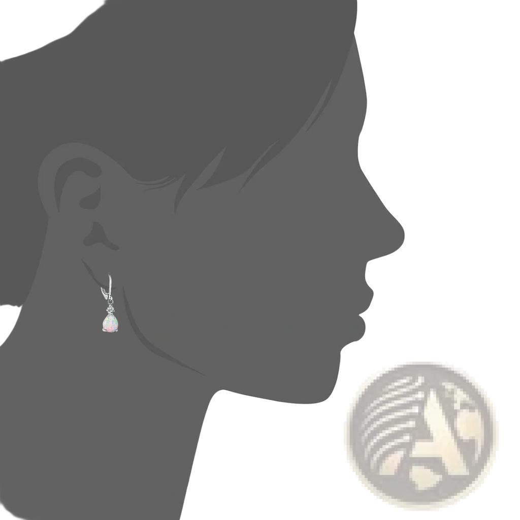 Rose Gold Opal Teardrop Earrings with Diamond Accents