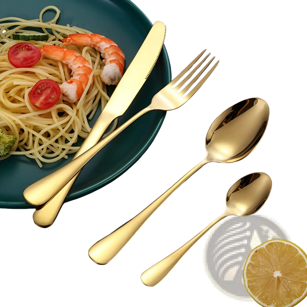 Rose Gold Stainless Steel Cutlery Set 24 Pieces