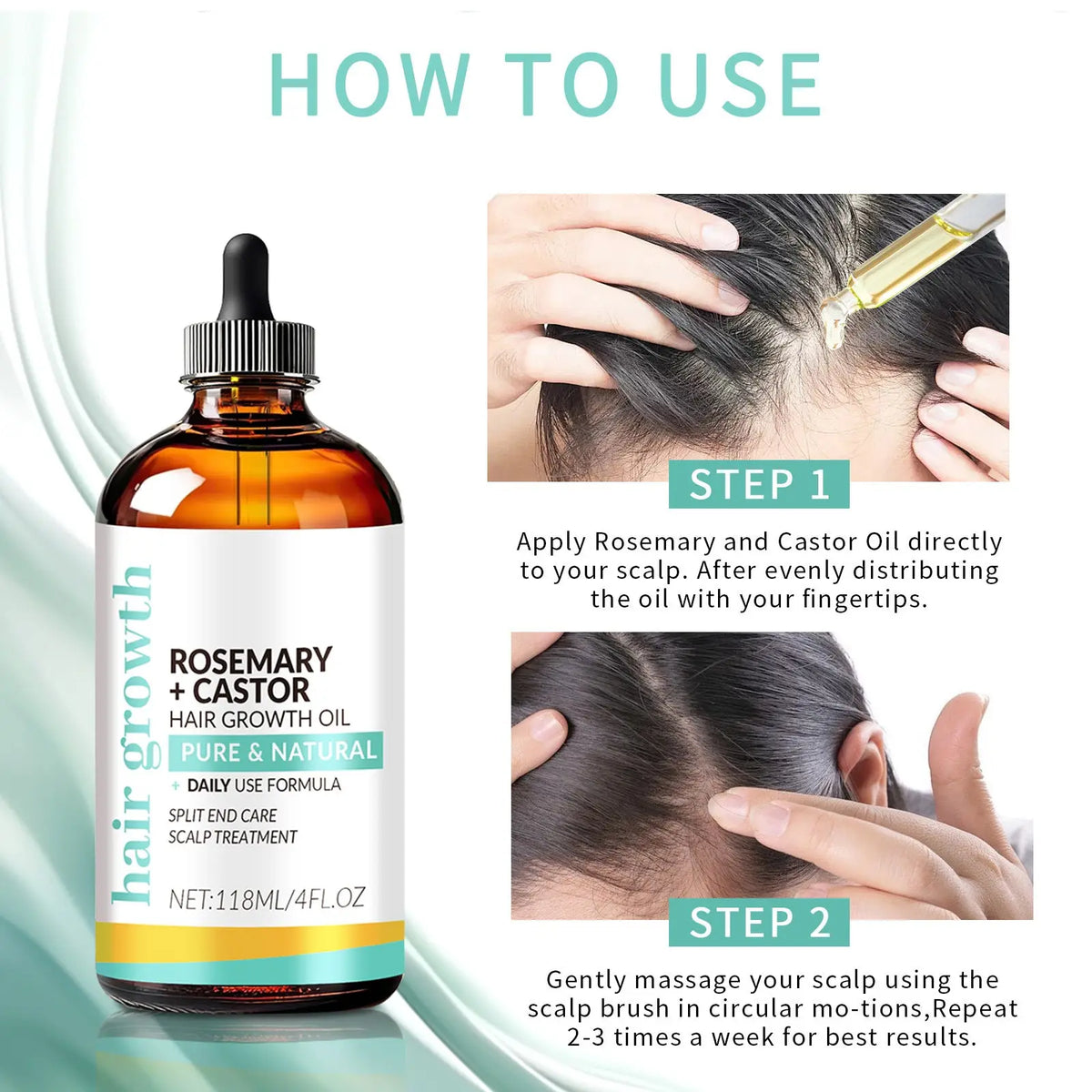 Rosemary Castor Hair Growth Oil 118ml Treatment