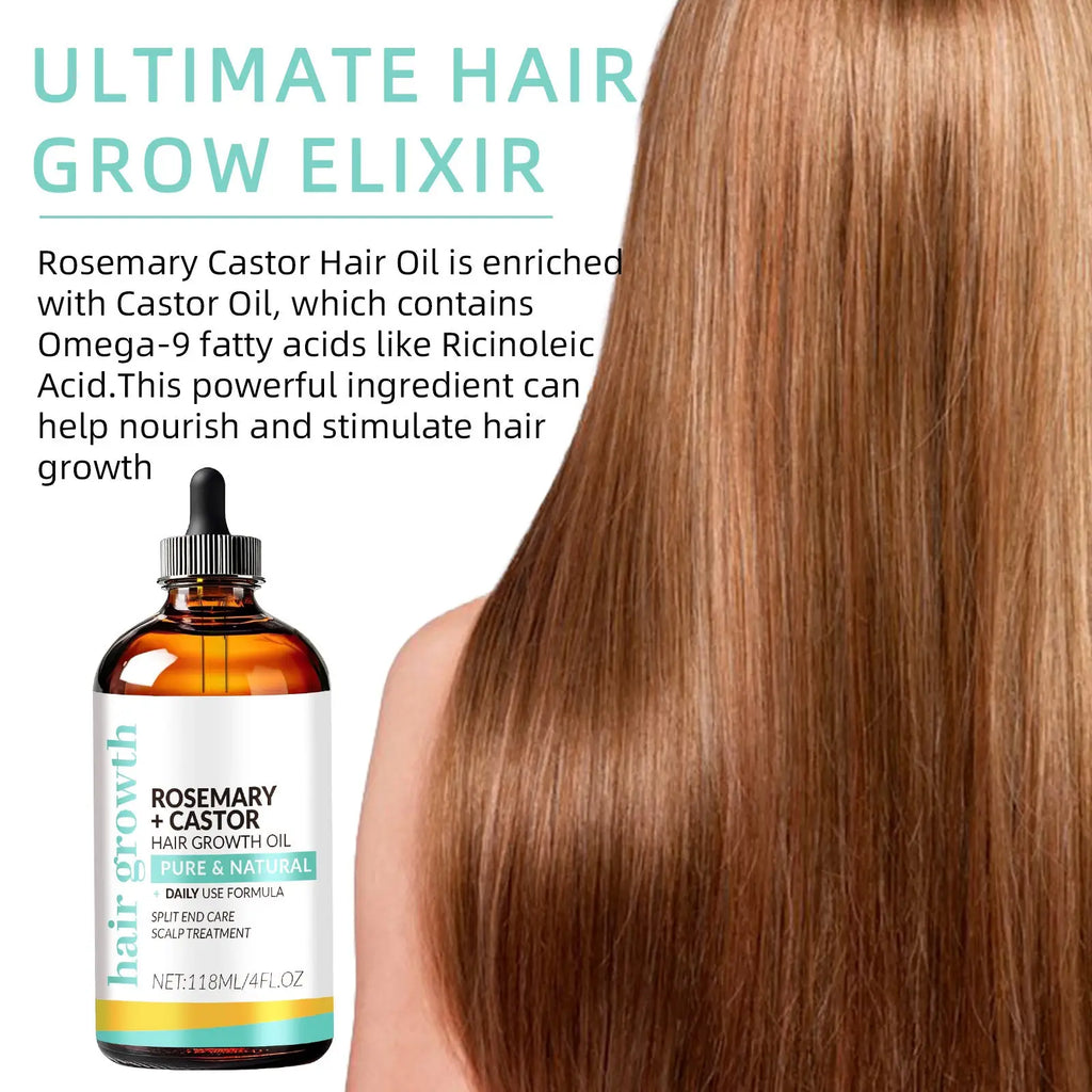 Rosemary Castor Hair Growth Oil with Scalp Massager