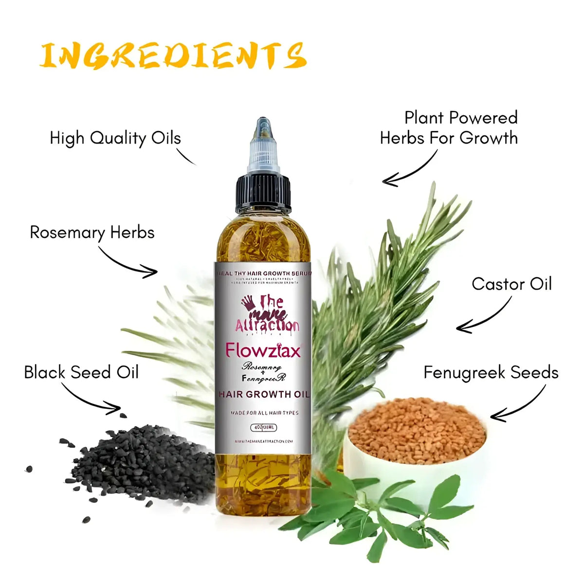 Rosemary Hair Growth Oil Anti Frizz Scalp Treatment