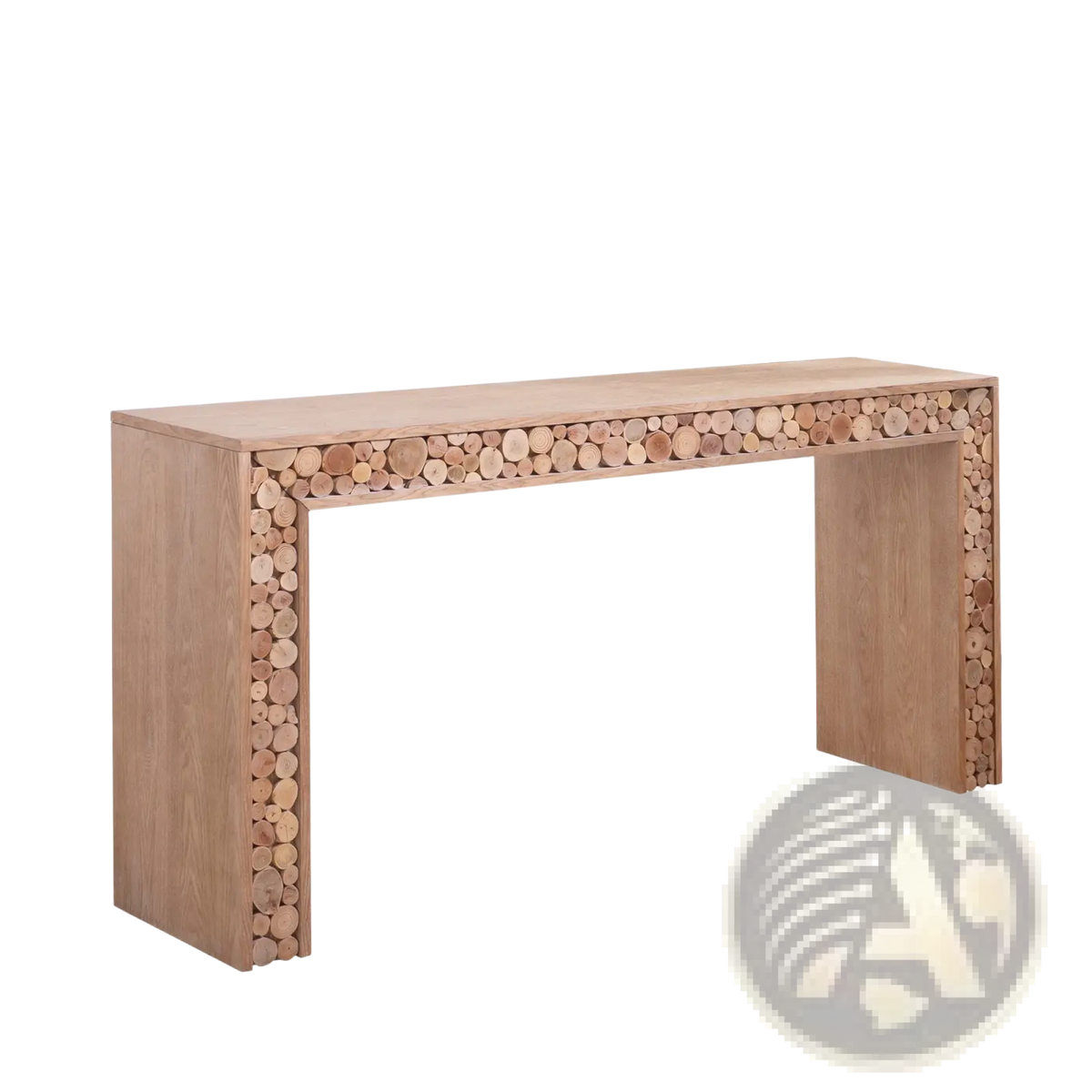 Rustic Wood Console Table with Natural Log Accents 62