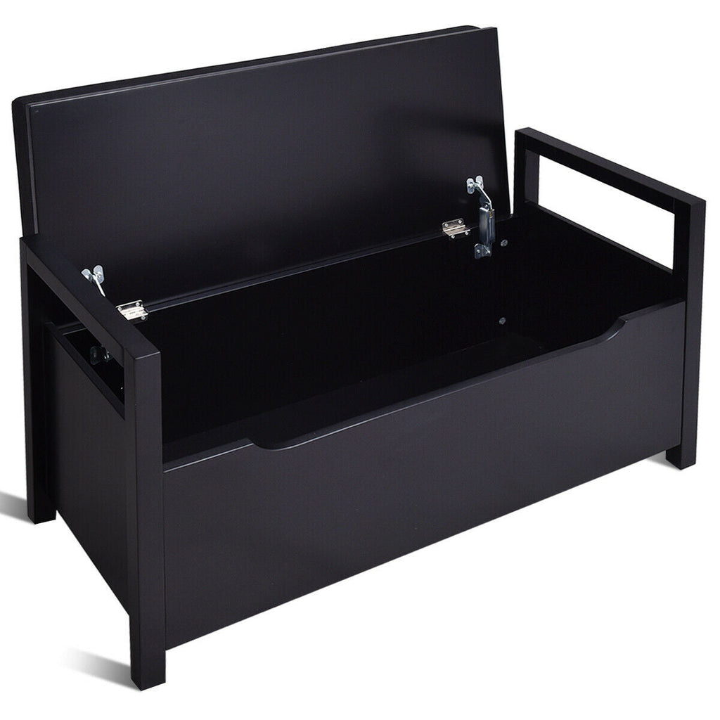 34.5 ×15.5 ×19.5 Inch Shoe Storage Bench with Cushion Seat for Entryway