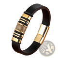 Scorpion Leather Bracelet with Gold Magnetic Clasp