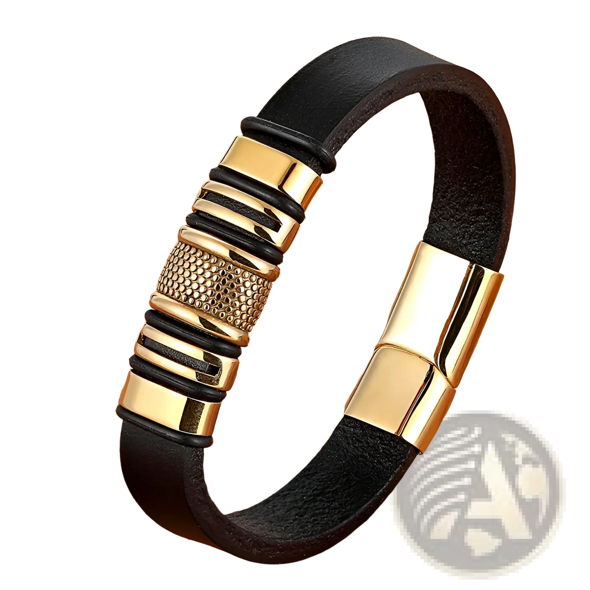 Scorpion Leather Bracelet with Gold Magnetic Clasp