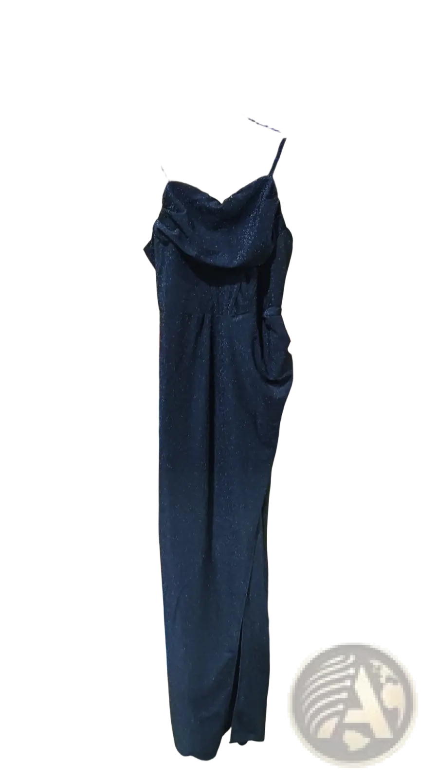 Sequined v Neck High Slit Evening Gown