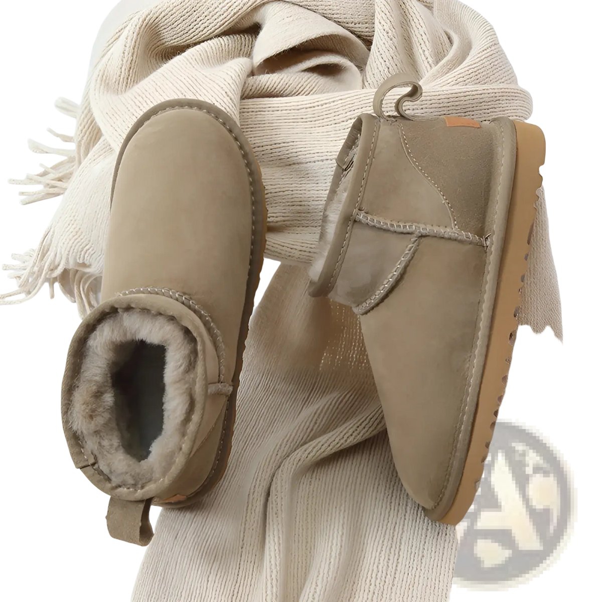 Sheepskin Mini Snow Boots Suede Leather Short Shoes
