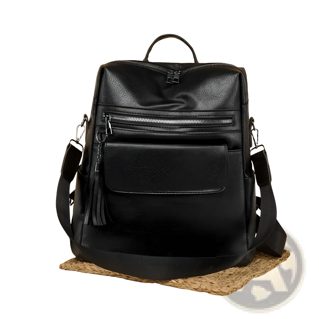 One Shoulder Cream Faux Leather Backpack 35cm