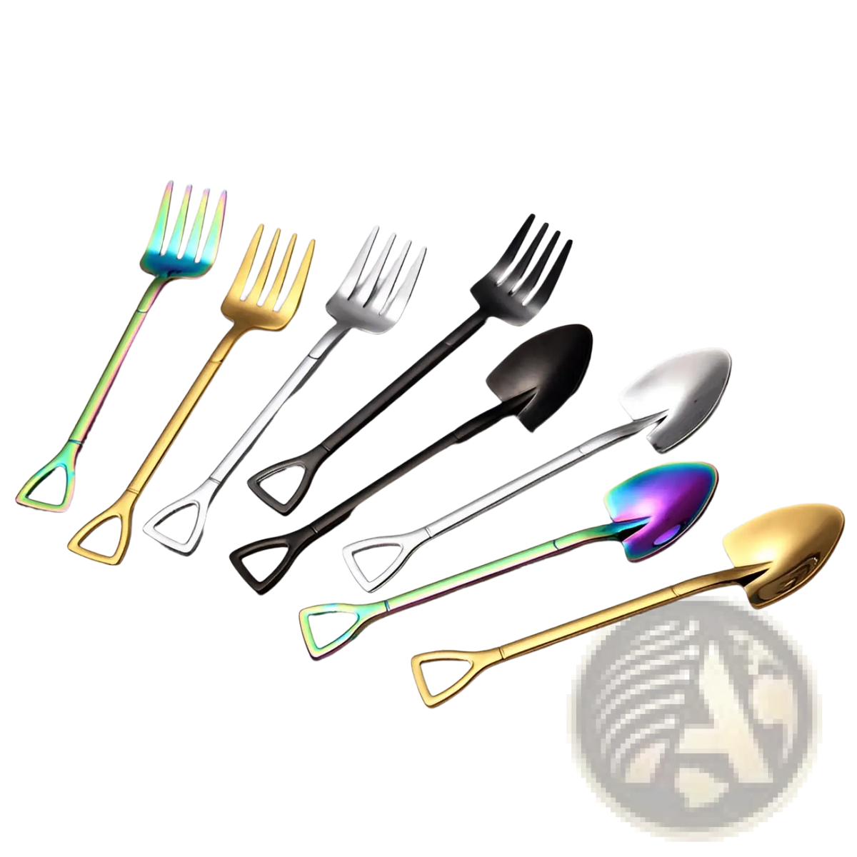 Shovel Spoon Stainless Steel Dessert Fork Set