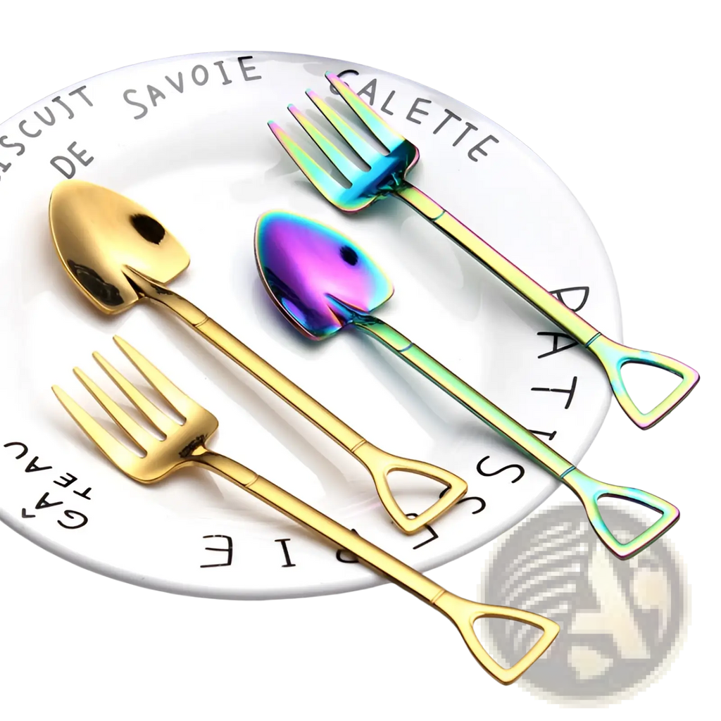 Shovel Spoon Stainless Steel Dessert Fork Set